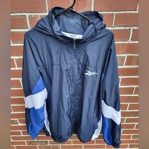 Reebok Blue Windbreaker Jacket with Hood